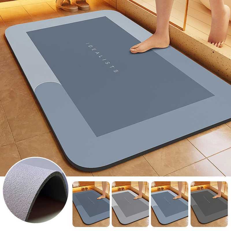 Diatomaceous Earth Bath Mat Super Absorbent Non Slip Fast Drying Soft Floor Mat for Bathroom Shower Laundry Bedroom Kitchen RV M251201-image-1086783243