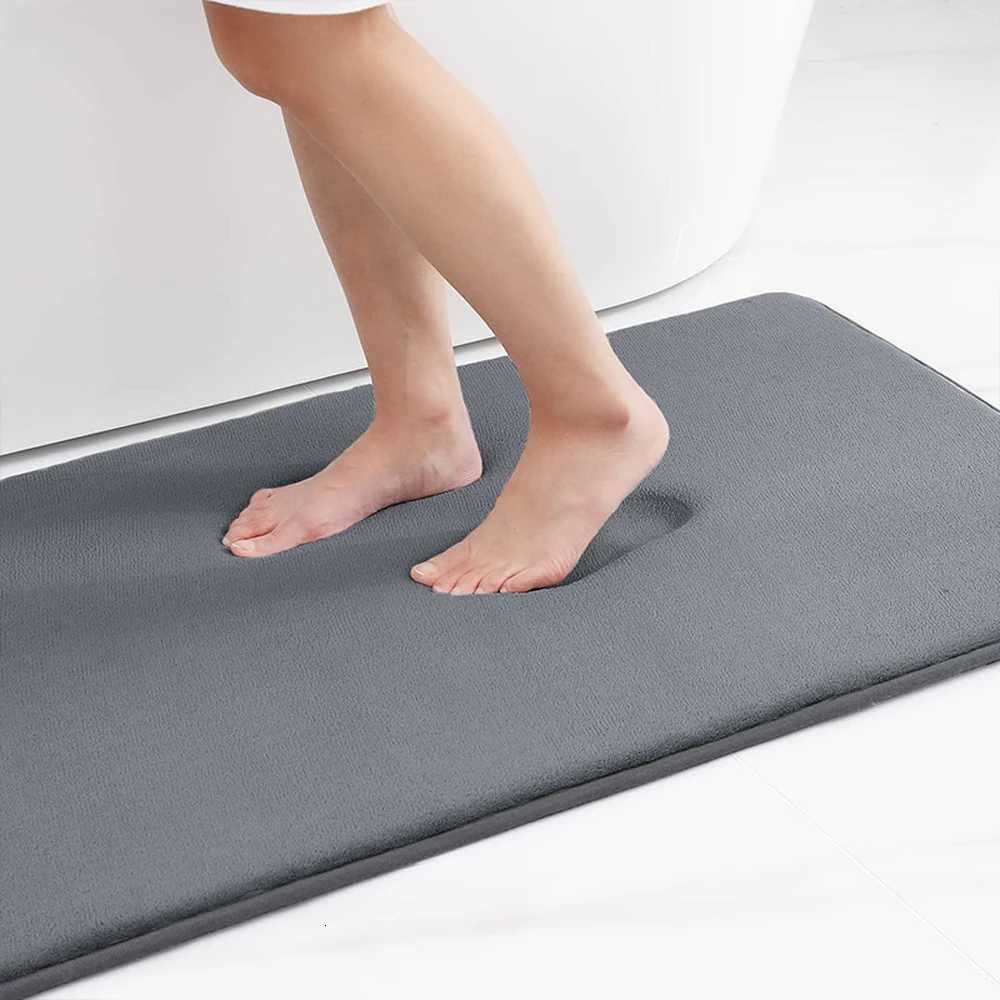 New Silicone Bath Mat Non-Slip Shower Bathroom Rug Memory Foam Carpet Soft Foot Mat Stone Floor Super Absorbent Quick Dry Rug M251201-image-1086782107