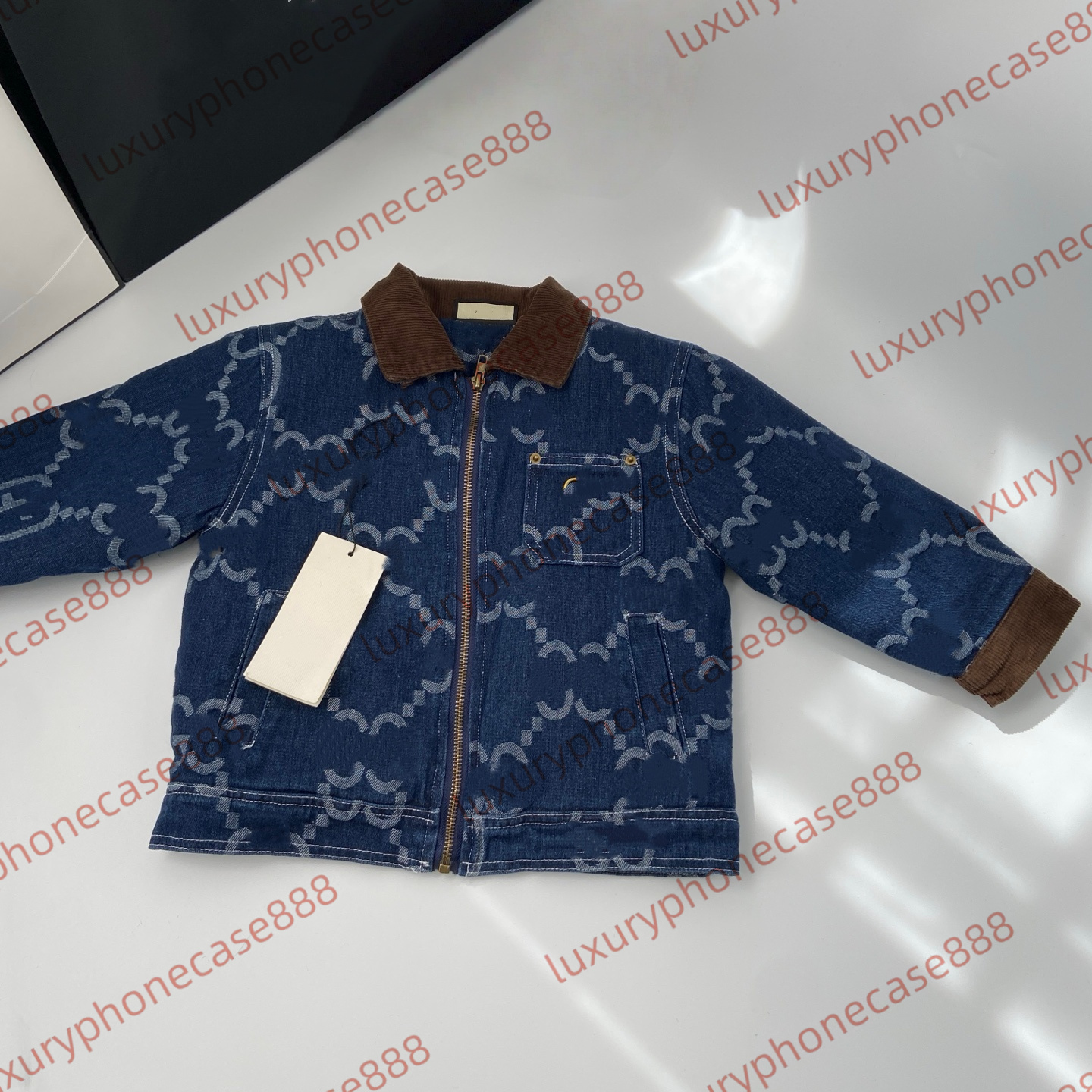 Kid designer clothe kid hooded F-letter printed double-sided cotton jacket coat Square collar letter C printed spring and autumn fashion jacket k-image-1086757309