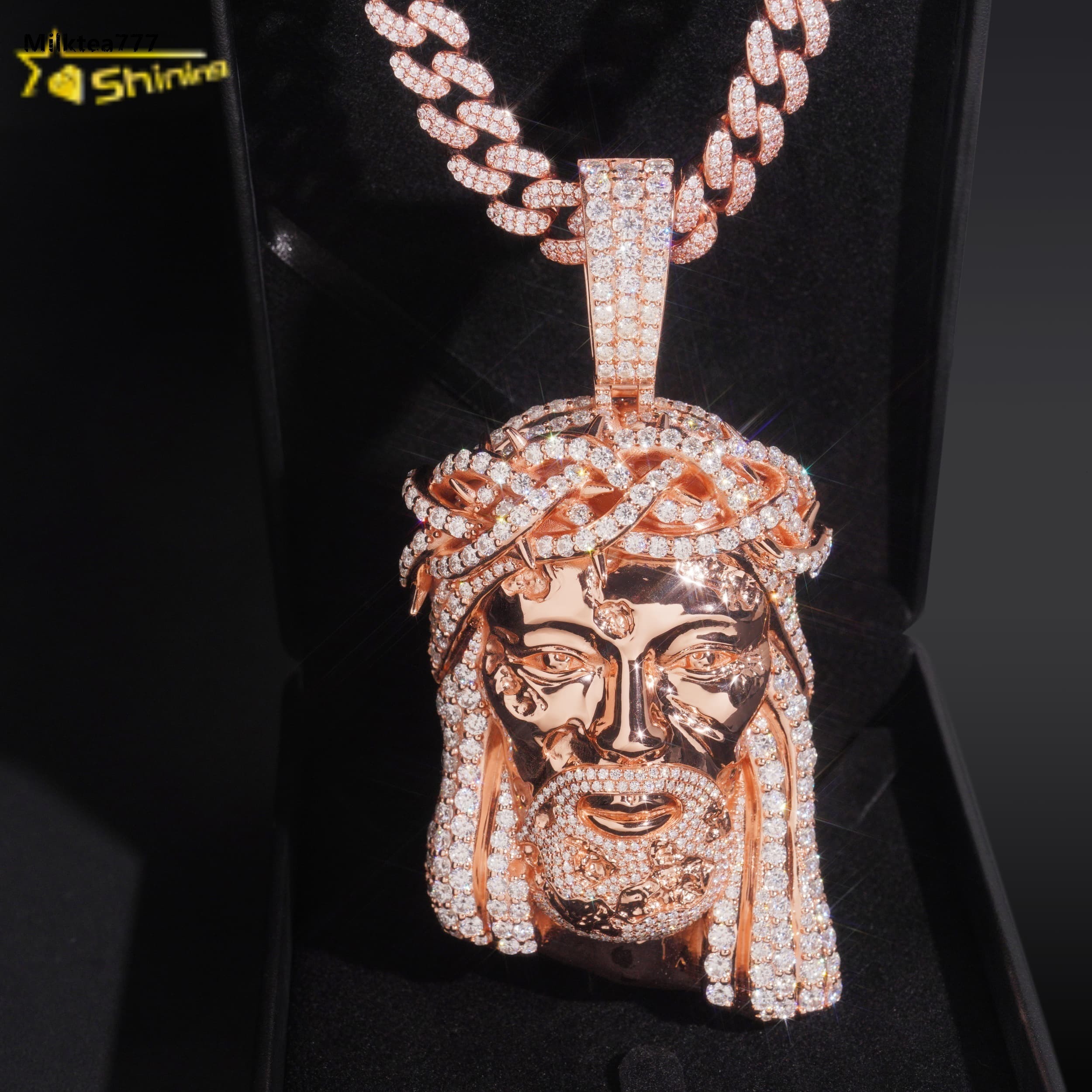 New Big Size 925 Silver VVS Moissanite Jesus Pendant Hip Hop Jewelry Custom Moissanite Pendant Men Iced Out Charms Pendant