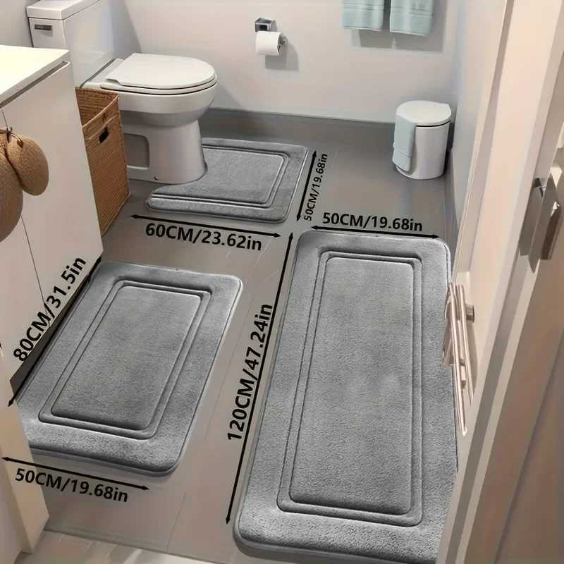 3-piece/Extra Absorbent Bath Mat Non-slip Bathroom Rug Ultra-soft and Comfortable Premium Bath Towel Bathtub ShowerBathroom M251201-image-1086783881