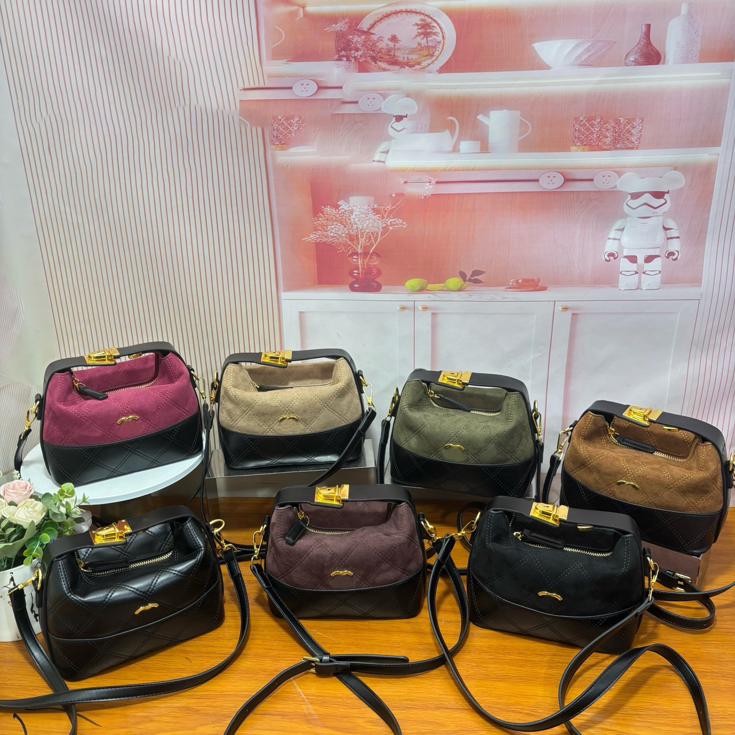 Designer bag top Luxury Bag quilted suede bucket bag Patchwork Shoulder Bag zipper Crossbody Bag Women's Bag handbag bags