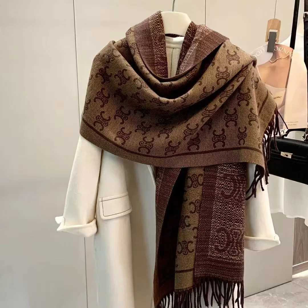 Écharpe en cachemire Double face pour femmes, châle à longues franges, imprimé de luxe, automne/hiver, nouvelle collection, Q251201