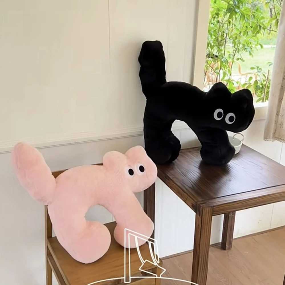 45CM Creative Cute Cat Throw low Plush Toy U-Shaped low Back Cushion Sofa Chair Decoration Piece Super Soft Doll Birthday H251201-image-1086790303