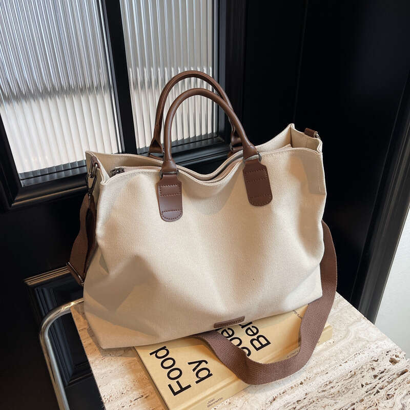Large Capacity for Women 2025 New Trend Simple Shoulder Crossbody Casual Canvas Commuter Handbag Tote Bag