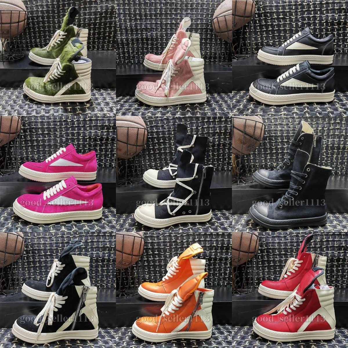 Designer boots with box Genuine Leather boot furry boot canvas boots Luxury booties black white red pink high top horse hair boots low top suede boo