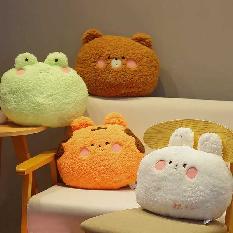 35cm kawaii Teddy Bear Rabbit Frog Tiger Pig Plush Toys Cartoon Stuffed Soft low Back Sofa Cushion for Girls Kids H251201-image-1086790386