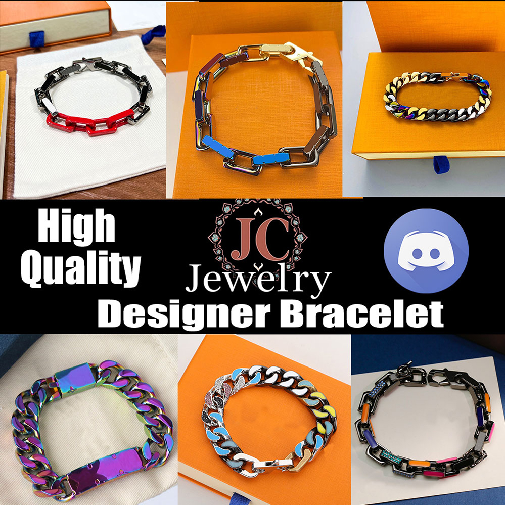 JC Jewelry High Qaulity Designer Bracelet (with box) Men and women Luxury Cuban Bracelet, Outdoor Niche Geometric Hip-hop Bracelet, Long Collarbone