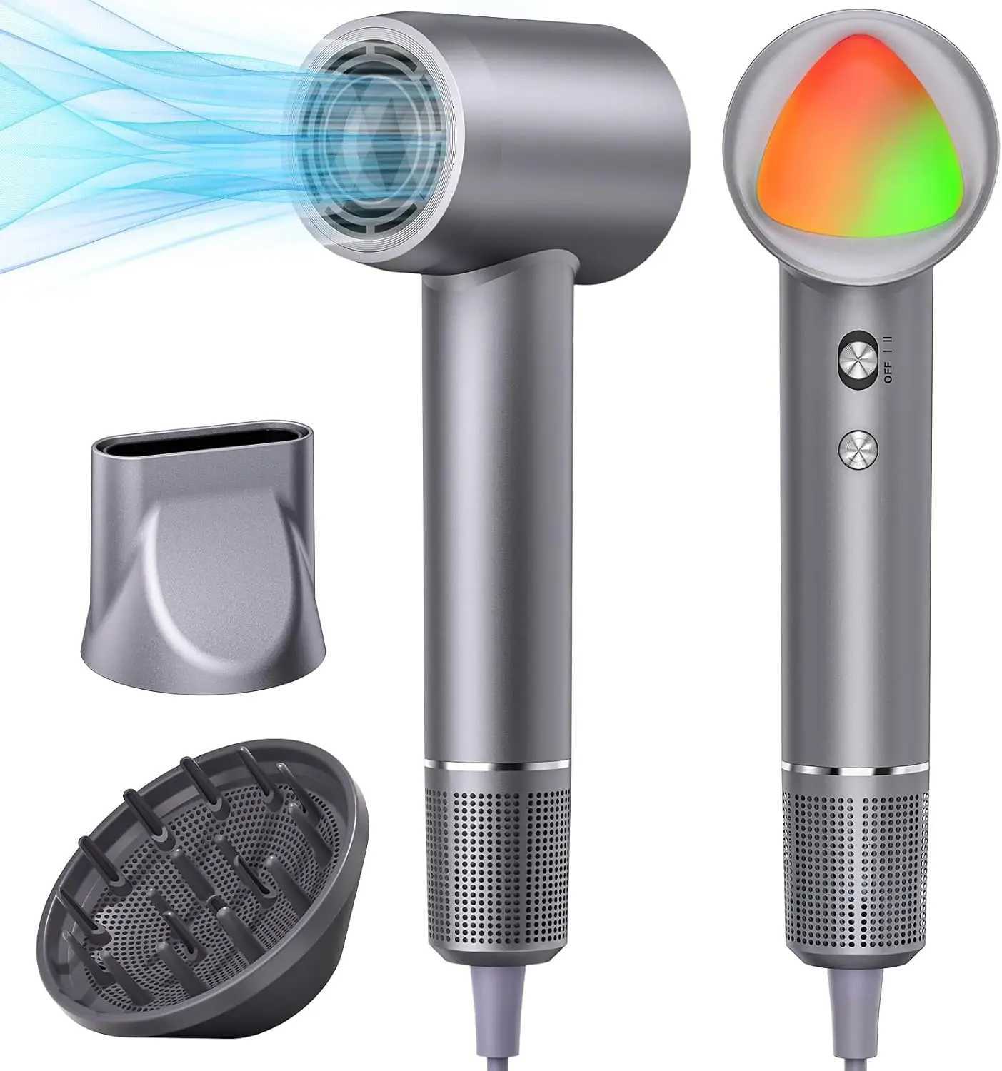 Hair Dryer 160000 RPM Portable Professional Ionic Hair Dryer with 500 Million Negative Ions Fast-Drying Low Noise with Diffus C251202-image-1086952398