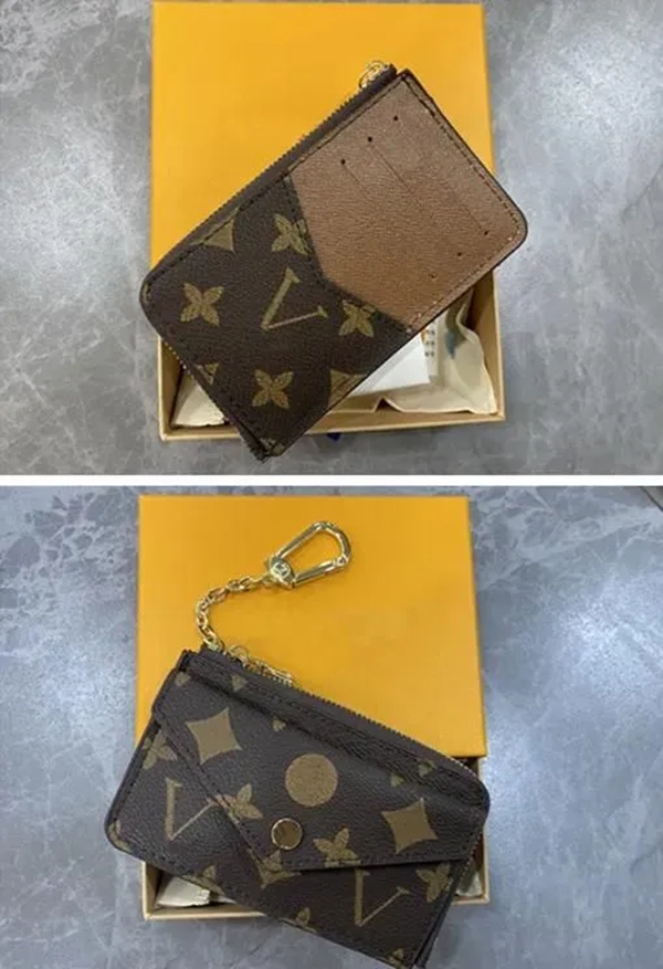 WALLET CARD HOLDER RECTO VERSO Designer leather Fashion Men Women Mini Zippy Organizer Wallets Coin bag Belt Charm Key Pouch Luxurys Purse 10A