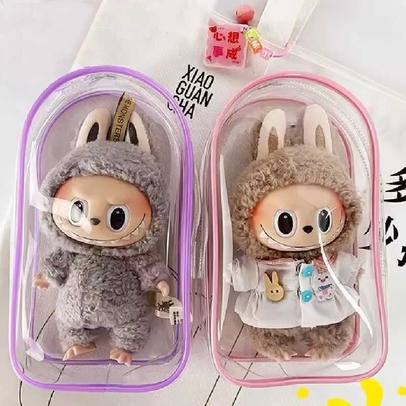 Labubu Mini 40 Transparent Protector Case Display Bag For Labubu V1 V2 V3 V4 Storage Bag Doll Outfit Accessories Only Case W251202-image-1086943101