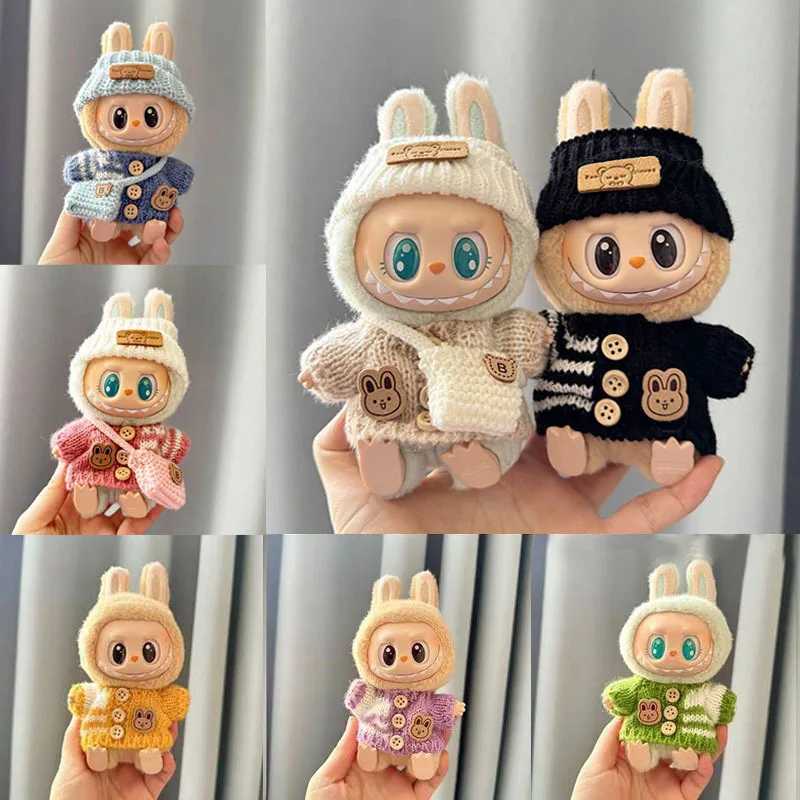 For 15-17 cm V1v2 Labubu Clothes Outfit Labubu Sitting Party Bear Label Scarf Hat Bag Dolls Accessories Cute Decoration Sweater W251202-image-1086941589