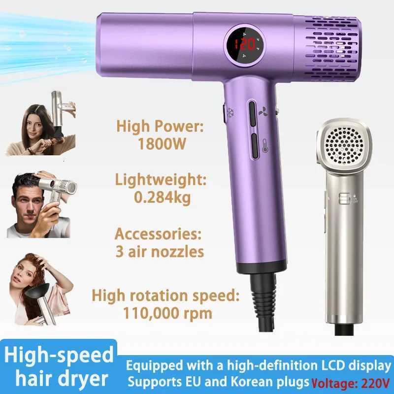1800W High-Speed Bless Hair Dryer Portable Mtifunctional Equipped with 3 Air Nozzles Suitable for He and Salon Use C251202-image-1086953356