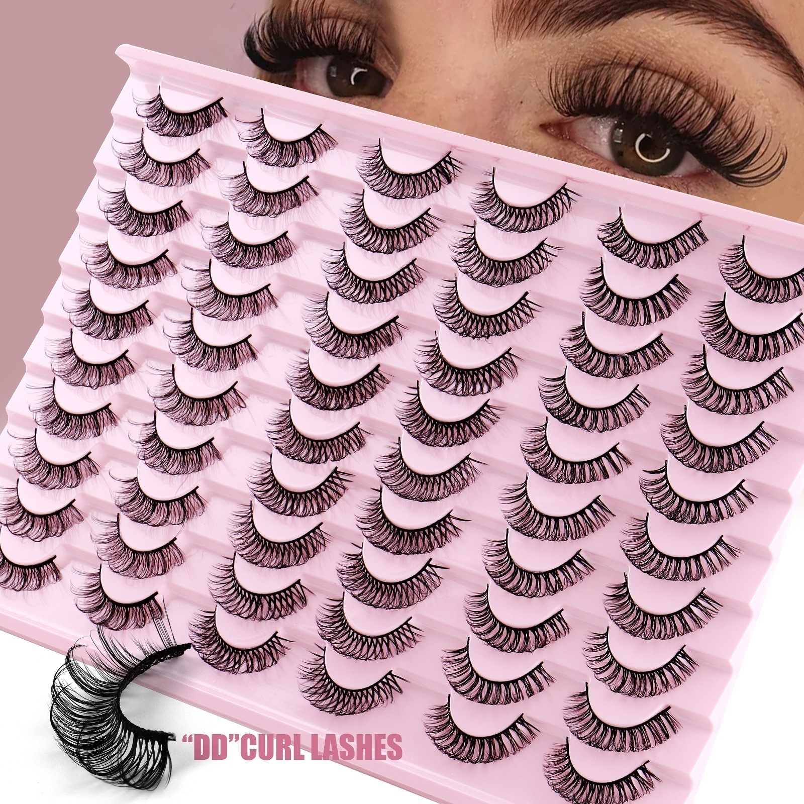 Thick Fluffy Eyelashes Extensions Wispy Natural Look Multi-layer 3D Faux Mink Lashes Soft & Delicate Full Strip Lashes for Women Handmade Eyelash-image-1086926160