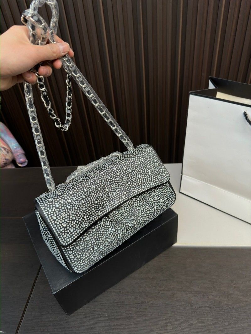 2026--Full diamond inlaid chain bag women Fashion Shopping Satchels Shoulder Bags handbags leather wallet crossbody messenger bag totes Luxury brief