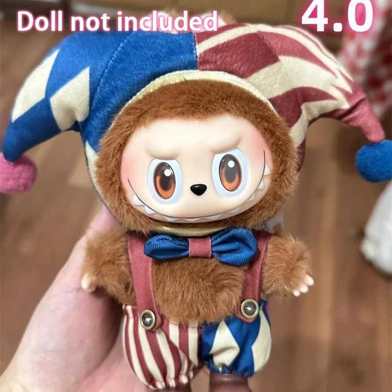 For Labubu V1 V2 V3 Clothes Circus Clown Costume Set For Labubu Winter Onesie Plush Set Warm Outfit Doll Accessories W251202-image-1086942862