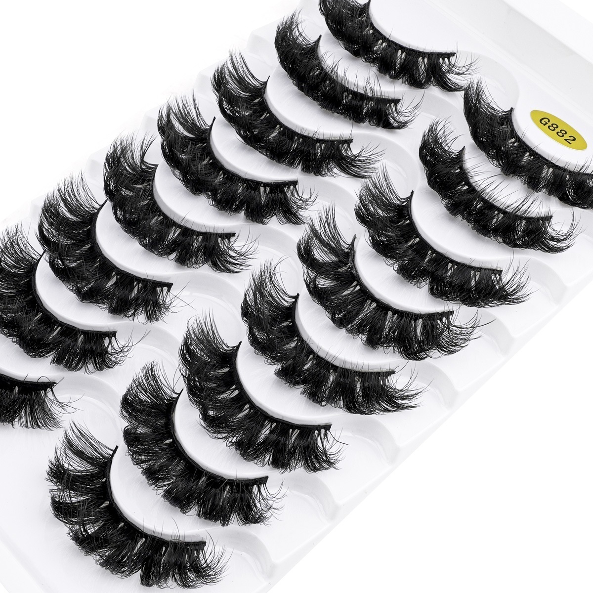 Thick Natural Fake Eyelashes Fluffy Soft Vivid 8 Pairs 3D Faux Mink Lashes Handmade Multilayer Thick Eyelash Extensions DD Curled Lash Strip for-image-1086898553