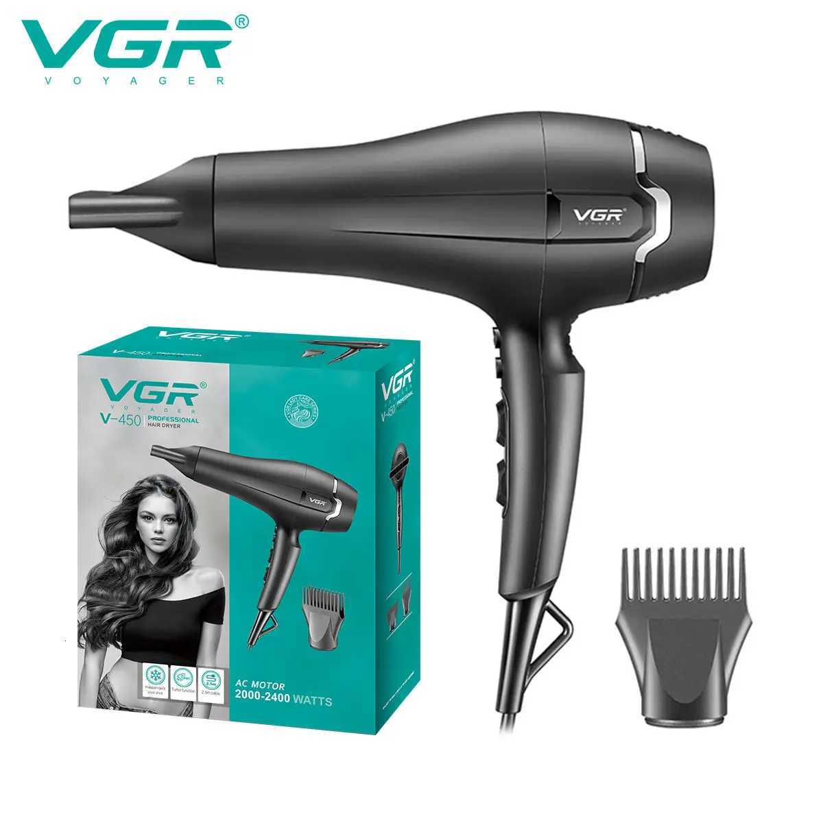 VGR professional mti gear adjustable hair dryer hair salon household high-power distributed air nozzle cold hair dryer V-450 C251202-image-1086953999