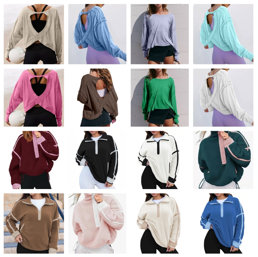 Chandails sweats à capuche femmes gilet Yoga sweat-shirt automne hiver décontracté haut à la mode vêtements d'extérieur 33976