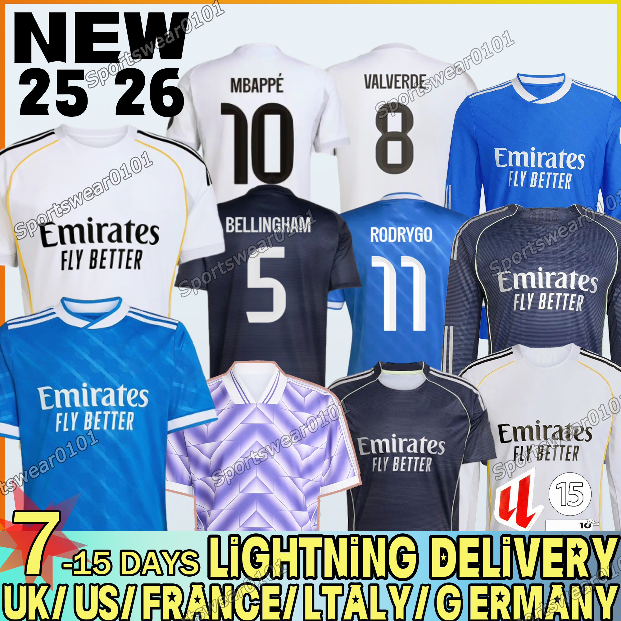 25 26 Reals Madrid kits #10 MBAPPE BELLINGHAM TRENT VINI JR soccer jerseys RODRYGO MODRIC Valverde Arda Guler Endrick home away third football sh-image-988153091