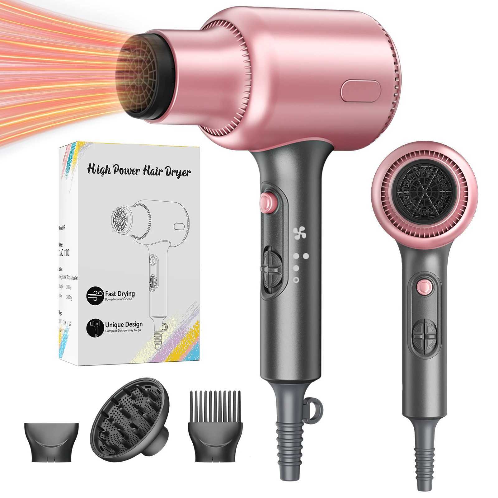 Hair Dryer Blown Away Ionic Hair Dryer for Curly Hair with Diffuser 1600W Fast Drying Blow Dryer with Ceramic Technology C251202-image-1086953436