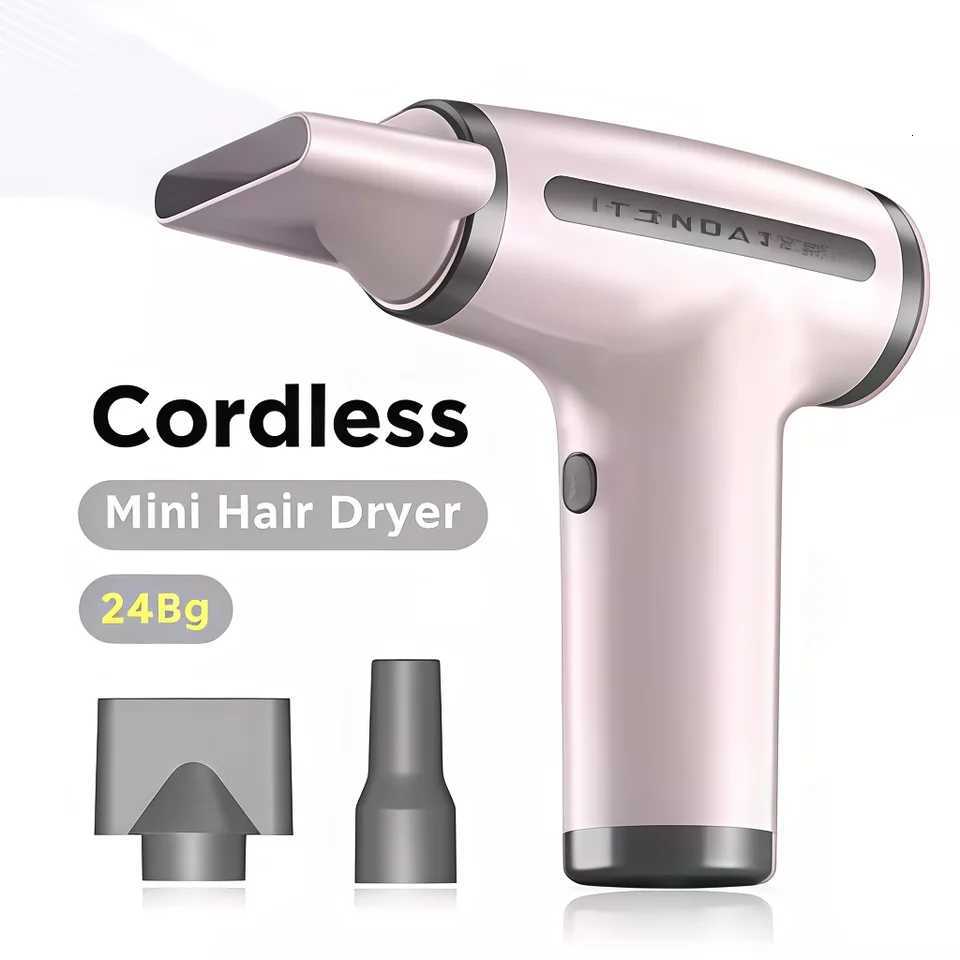 Mtifunctional 4 in 1 Wireless Hair Dryer Electric Air Duster Blower Travel Portable USB Rechargeable Negative Ions Blow Dryer C2512020-image-1086997828