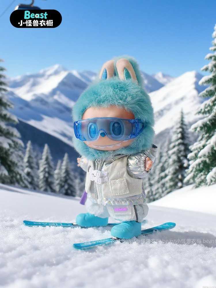 Silver Coat Ski Board For Labubu 30 Doll Outdoor Ski Outfit for Ropa Labubu Doll Clothing Accessories W251202-image-1086998531