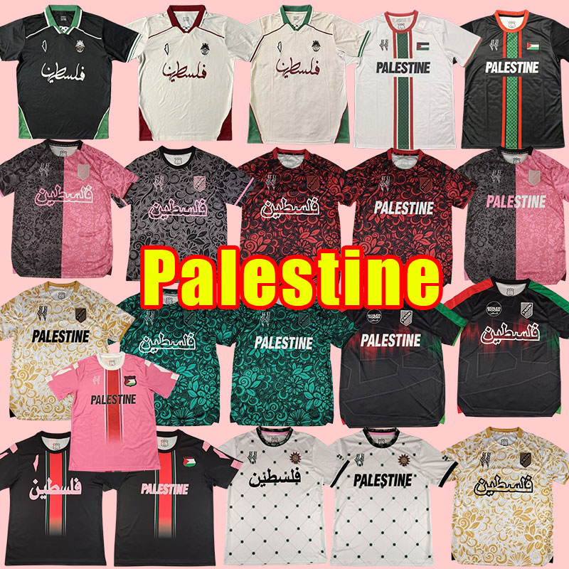Fans version 2025 2026 Maillot de football Palestine domicile noir blanc 25 26 nom personnalisé numéro maillot de football équipe nationale rose
