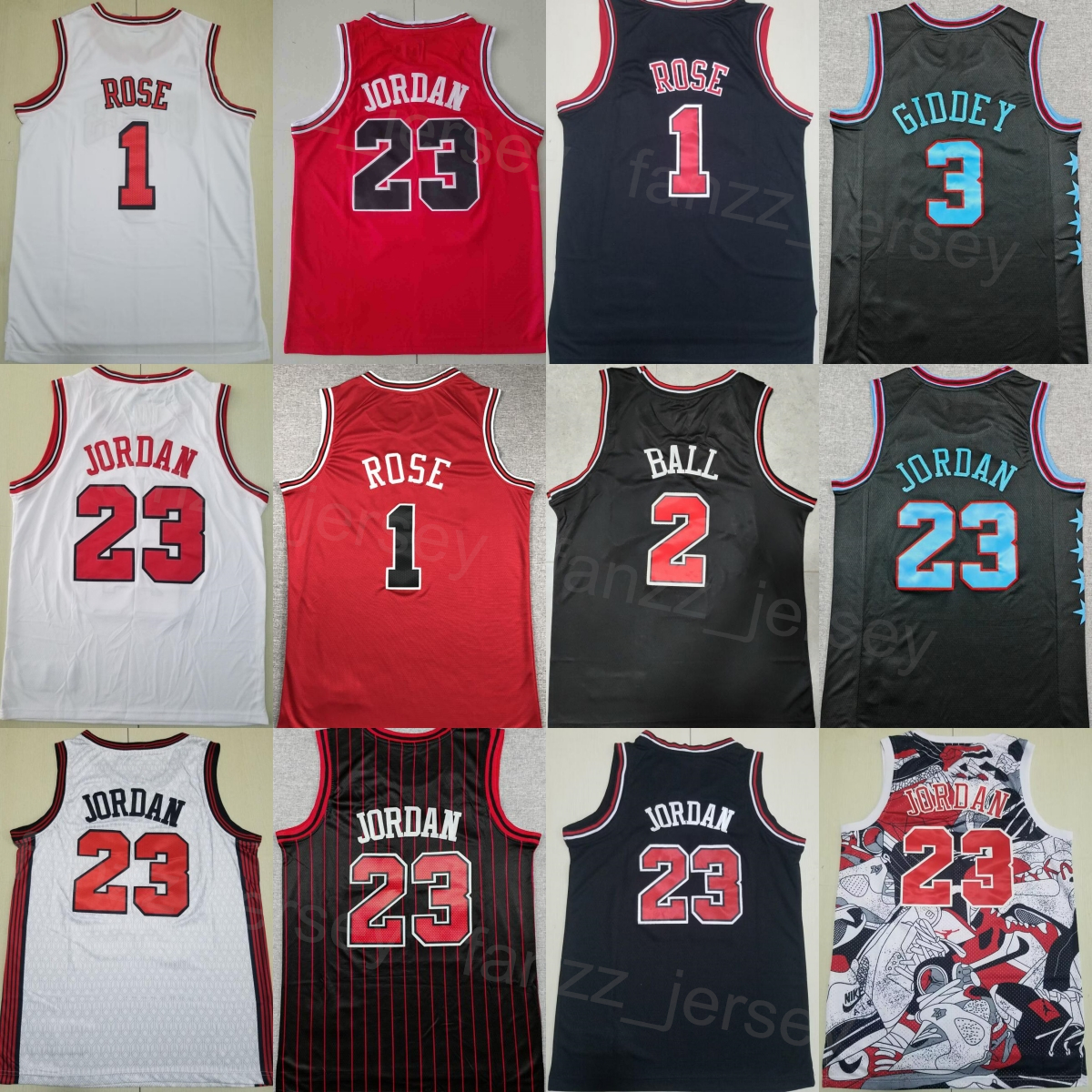 Man Michael Basketball Jerseys 23 2026 City Josh Giddey 3 Derrick Rose 1 Retro Vintage Shirt Association Classic Icon Black Red White Team Away F