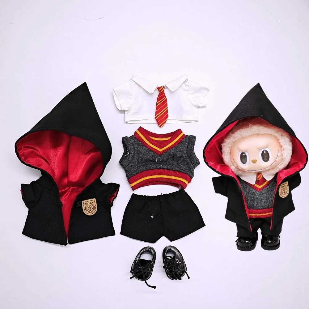 17cm Labubu Doll Clothes Halloween Costumes Outfit Magic Cape Dress Up Doll Accessories Sitting Party Changing Dress Game Toys W251202-image-1086942852