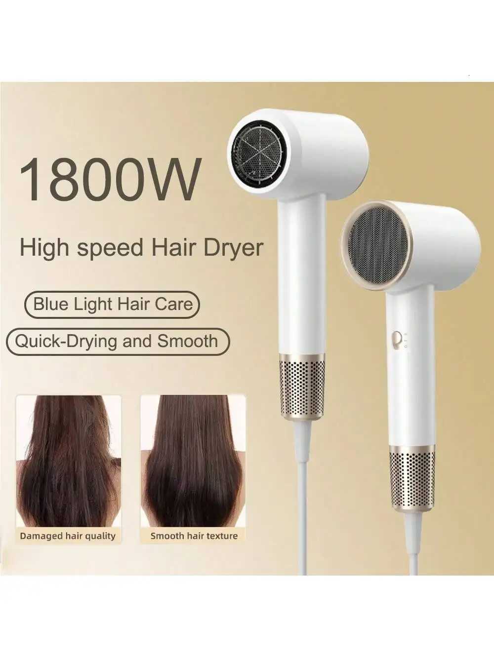 Hair Dryer Suitable for Straight and Curly Hair Portable Design1800W High Power forFast Drying 4D e Light Hair Protection C251202-image-1086954146