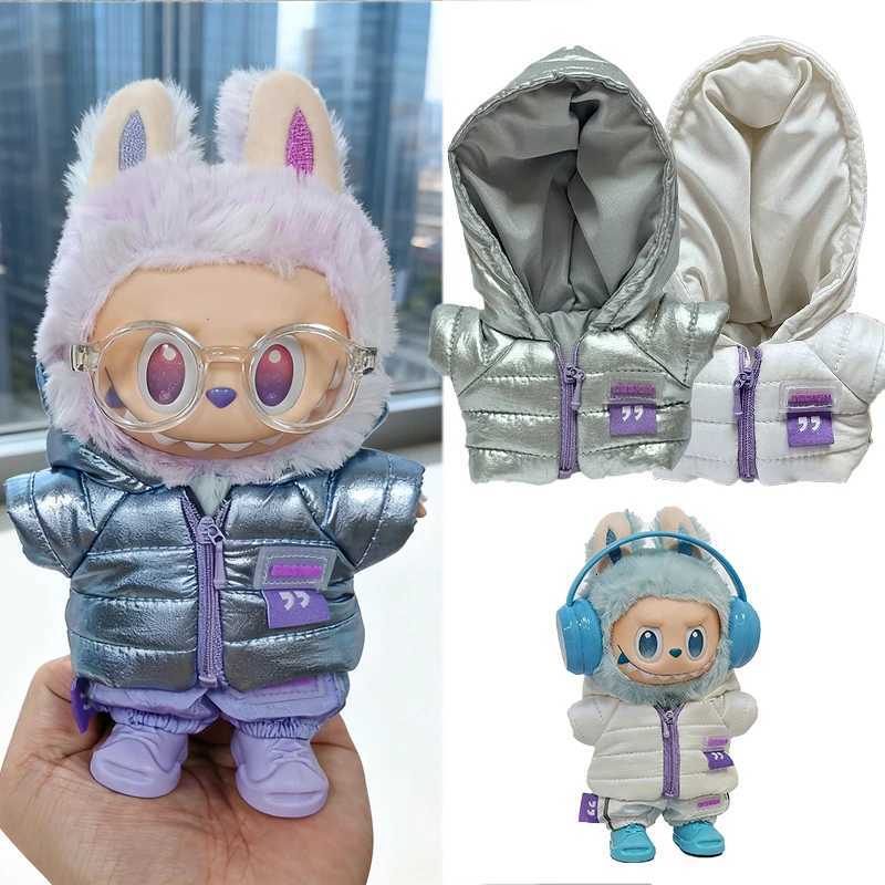 For 15 17cm Labubu Doll Winter Down Laser Skiwear Outfit Clothes Fashion Down Vest With Jeans Shoes Complete Clothing W251202-image-1086997912