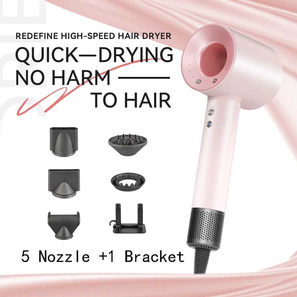 Professinal Leafless Hair Dryer Electric Hair Dryer High Speed 1600W Negative 200 Million Anion Blow Dryer Silent Hair Drye C251202-image-1086952032