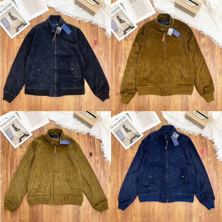 Veste en velours côtelé pour hommes, col montant court, conception de petit cheval, Style britannique classique, coupe cintrée, taille asiatique,