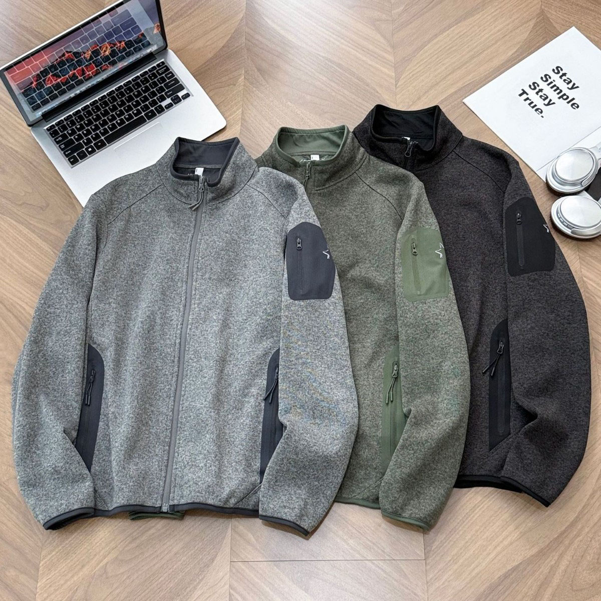 Mens Designer Jackets Arctw ryxs Thickened Fleece Jacket with Fleece Insulation Windproof Trendy Mens Hoodie Fashionable Arcs Mens Jackets Style War