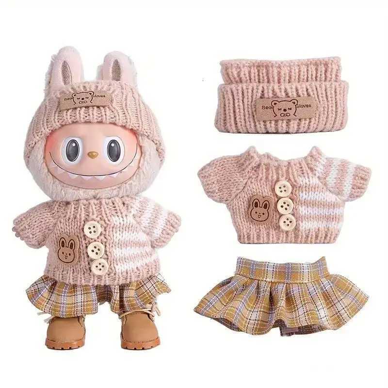 For 17CM Labubu baby clothes cute top sweater outfit doll color sweater autumn winter for labubu clothing W251202-image-1086942643