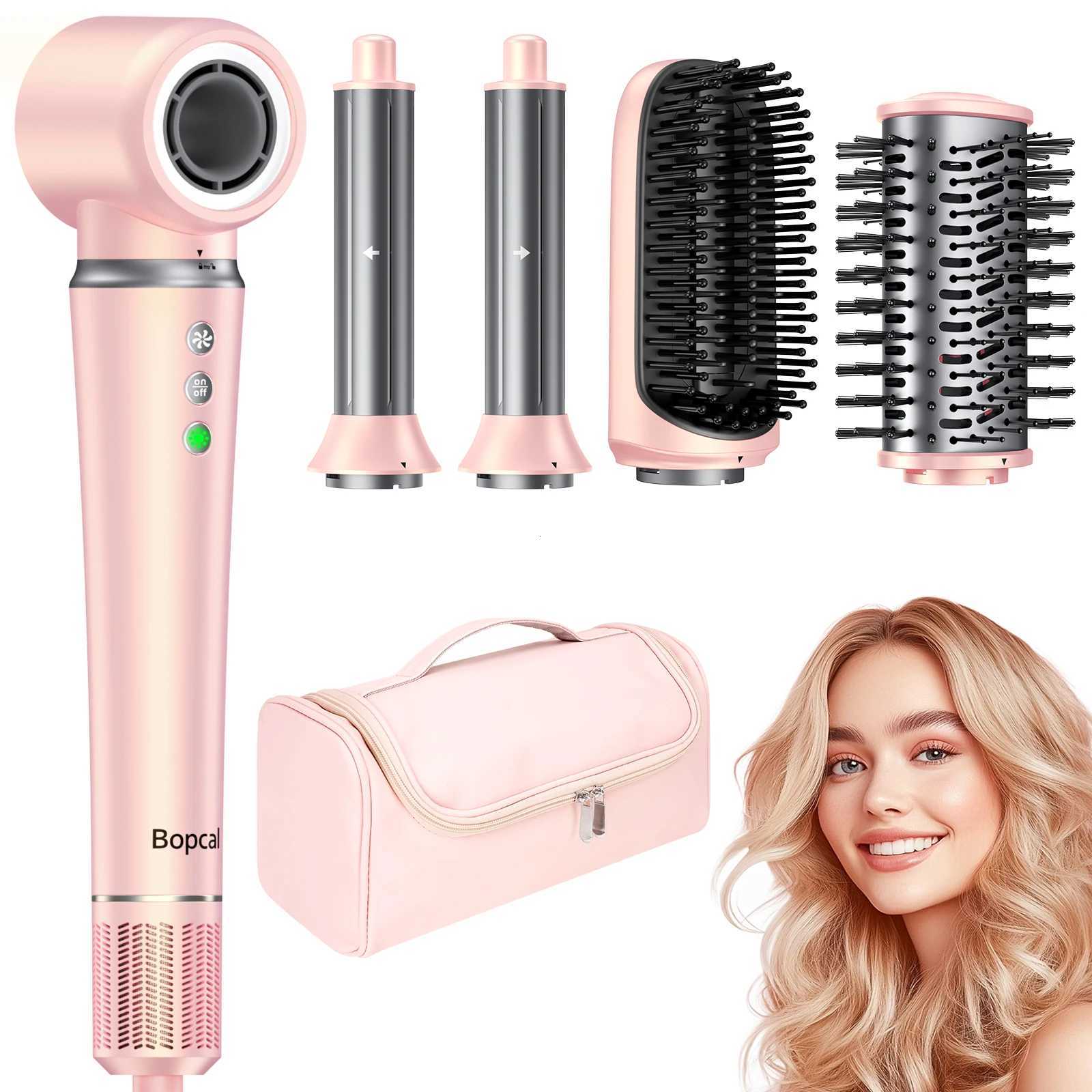 5 in 1 Hair Dryer Air Wrap Styler with Travel Bag-Frizz- Auto Wrap Curler Straightening for Hair Styling No Heat Damage C251202-image-1086952137