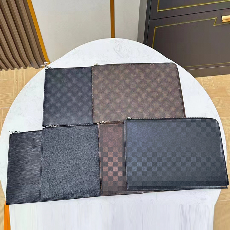 Men's Black Leather Wallet Designer Card Holder Large Capacity Zipper Passport Organizer Luxury Clutch Bag Checkbook Purse for Businessmen Card