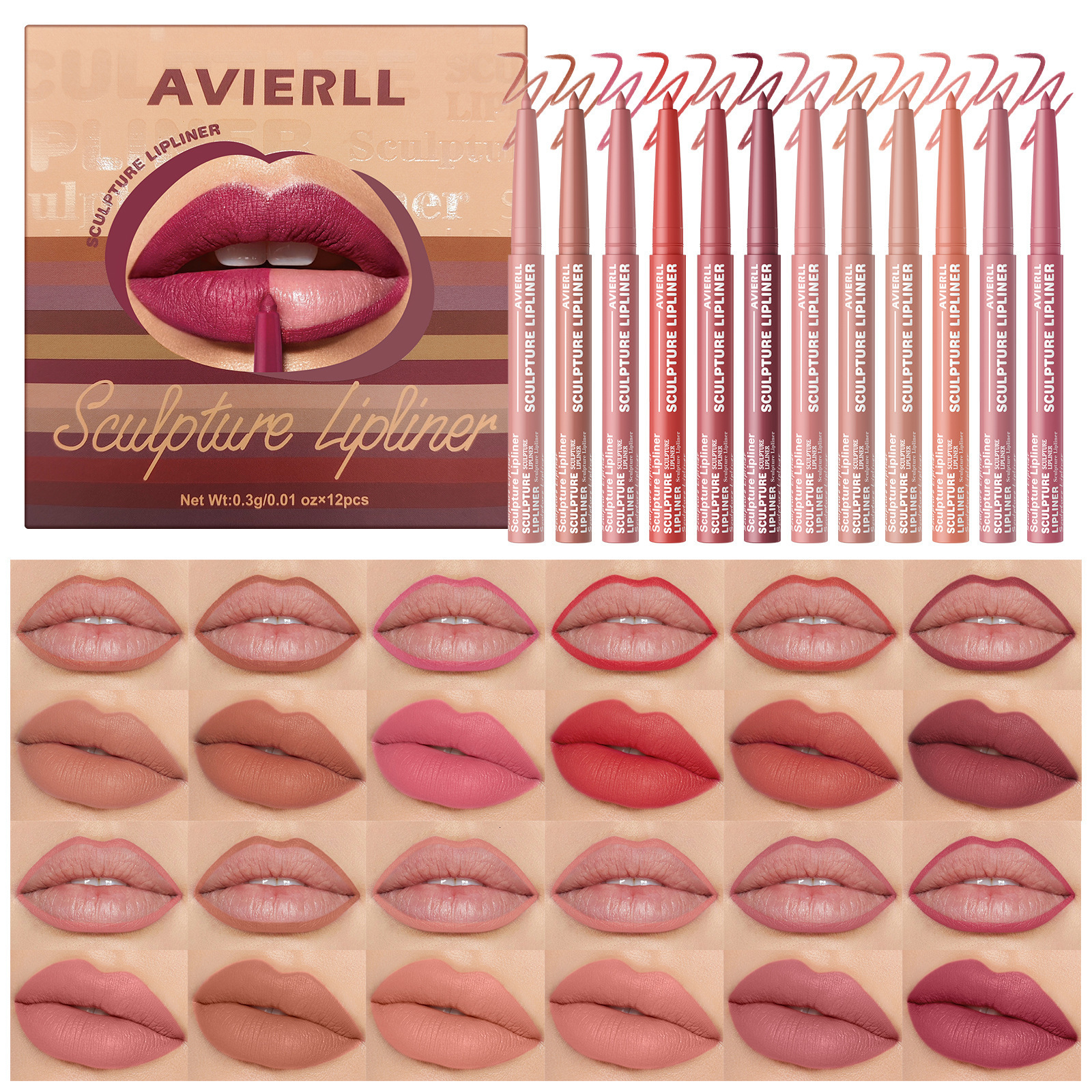 QI 12 Colors Lip Pencils Matte Lipliner Pencil Waterproof Lipstick Lip Liner Pen Smooth Nude Lipstick Pens For Lips Makeup 250108-image-1041350468