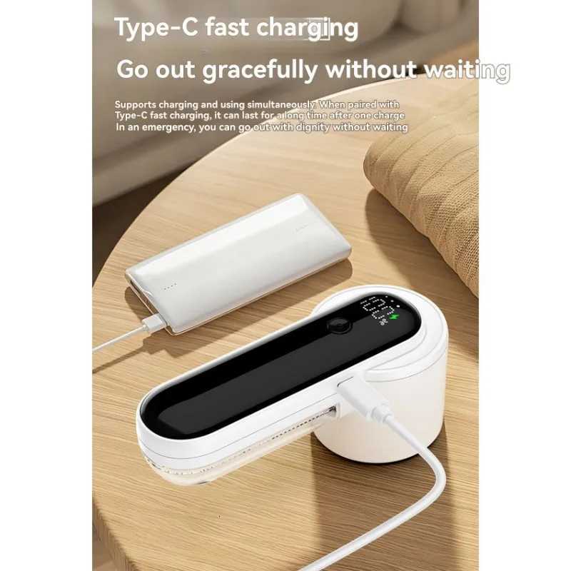 ABLD Powerful Rechargeable Fabric Shaver 2025-New-Electric Lint Remover With Digital Display-White For Clothes M251203-image-1087080175