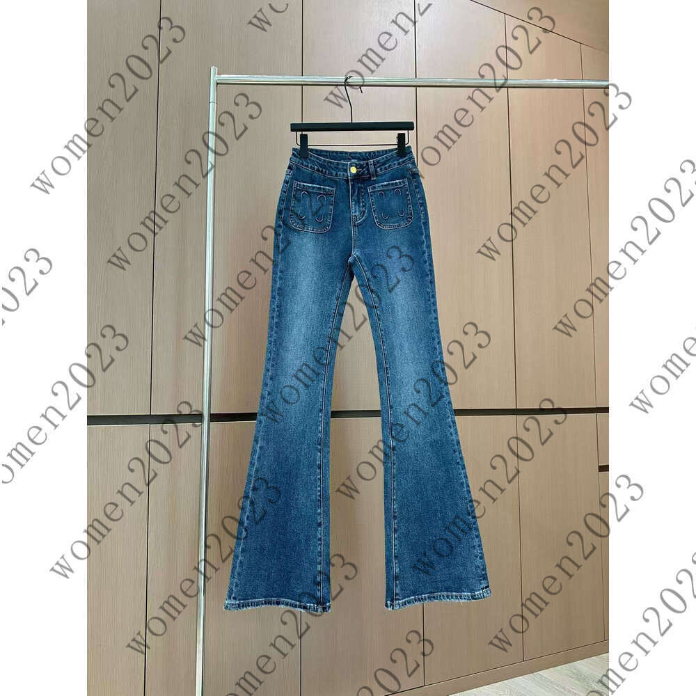 Pantalon évasé de haute qualité pour femme, style styliste, amincissant, double poche, motif imprimé, logo, convient pour un usage quotidien, déc