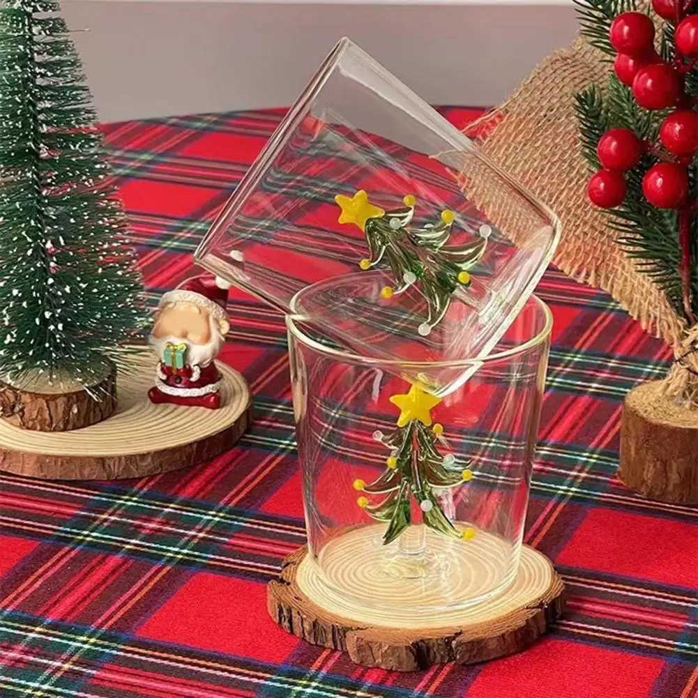 Christmas Wine Glasses Christmas Party Glassware Set Festive Christmas Drinkware Set 3d Wine Glass Cup with Tree for Holiday H251203-image-1087084680