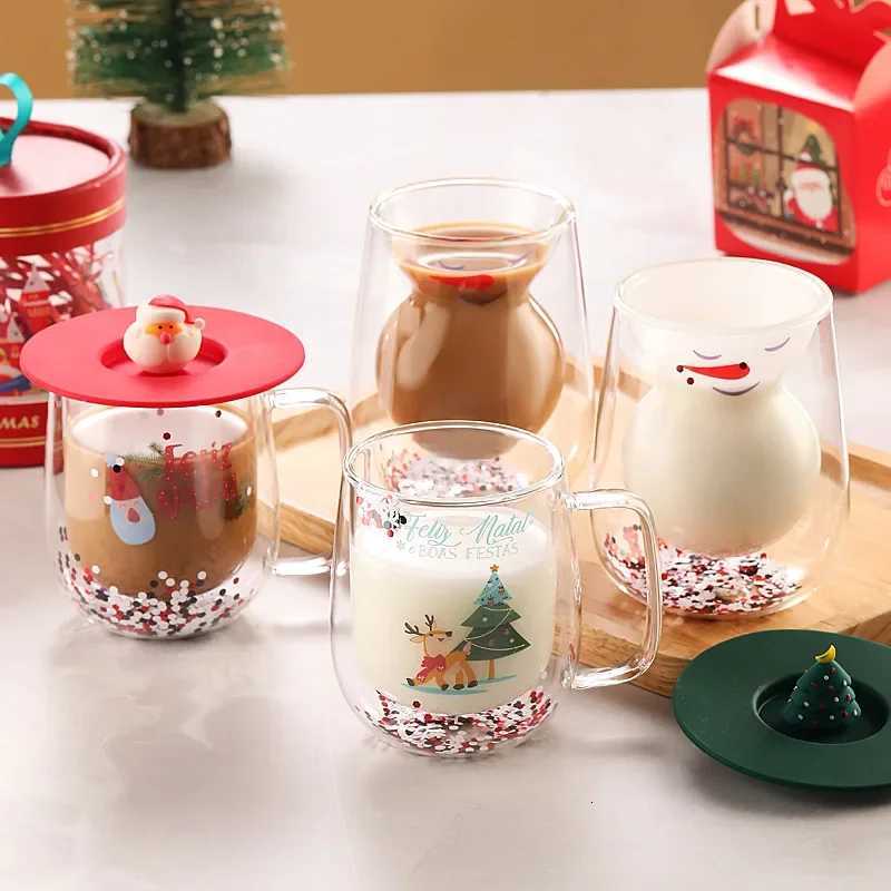 Double Wall Glass Cup 150/250ML Christmas Gift Theme Snow Scene Coffee Mug Heat Resistant for Hot Cold Beverages Espresso Cup H251203-image-1087085130
