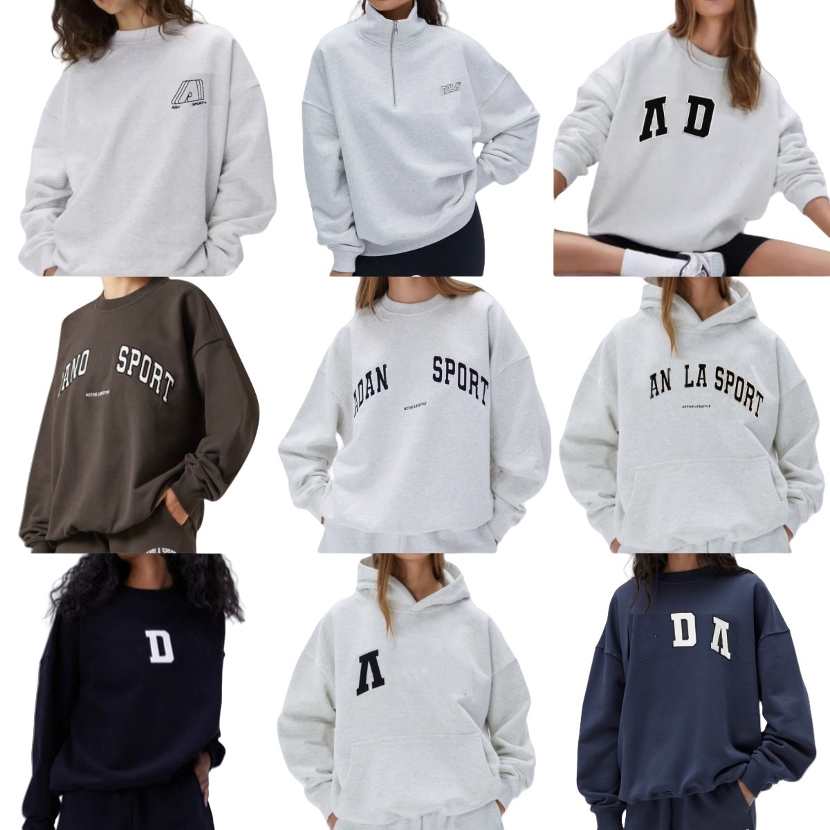 26ss oversized sweatshirt cotton loose casual hoodie letters embroideried fashion lady sweater comfy jumpers-image-898578432