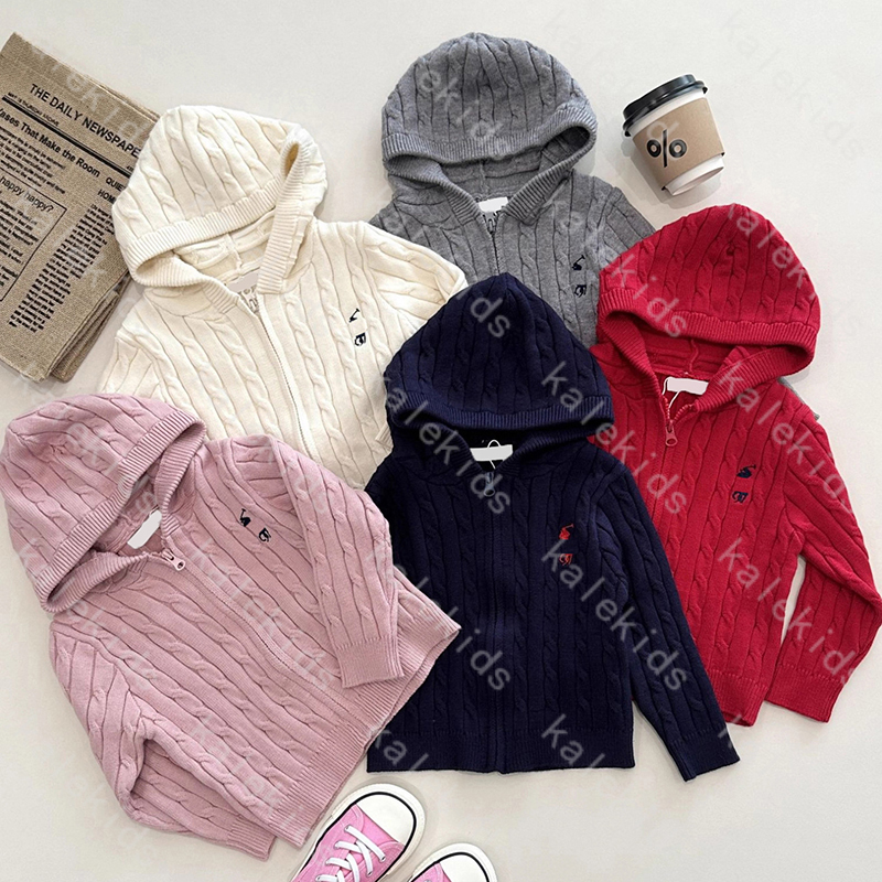 Zipper Hoodied Sweaters Children Designer Cardigan Coat Kids Clothing Knitted Shirt Tops Outerwear Baby Boys Girls Jumpers Kid Sweatshirts DPD251203