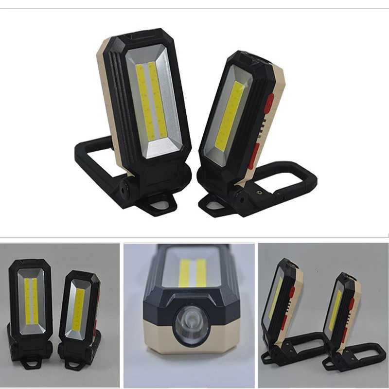 Lampe de travail multifonction COB lampe de travail LED ultra lumineuse lampe d'inspection pliante Portable crochet caché lampe de poche torche v