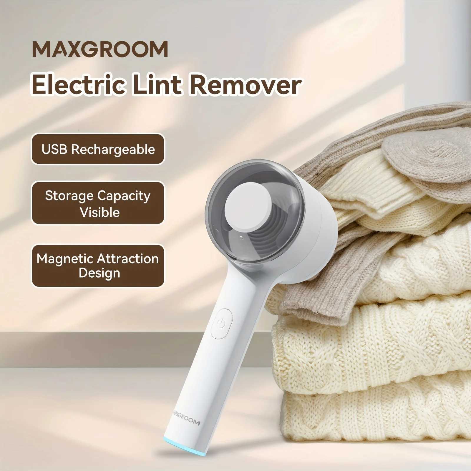 MAXGROOM Rechargeable Fuzz Fabric Shaver Electric Lint Remover Wool Ball Trimmer with for Sweater Wool Portable Pilling Shaver M251203-image-1087080155