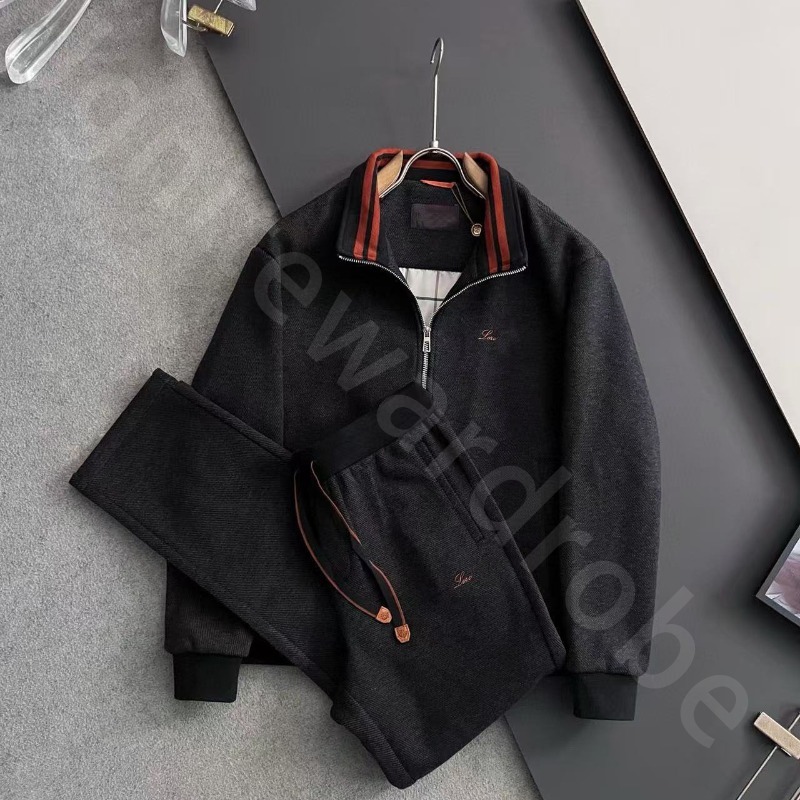 Designer Mens Tracksuits Wool Lapel Jacket Trousers Leisure Sports Suit in Autumn and Winter L1289