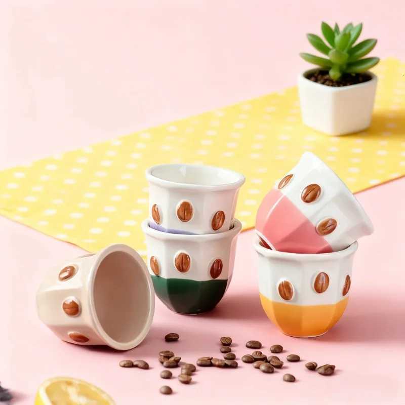 180ml Esspresso Cups Hand-held Ceramic Latte Art Coffee Cup Middle Eastern Style Household Cappuccino Teacup Coffee Lover Gift H251203-image-1087084616