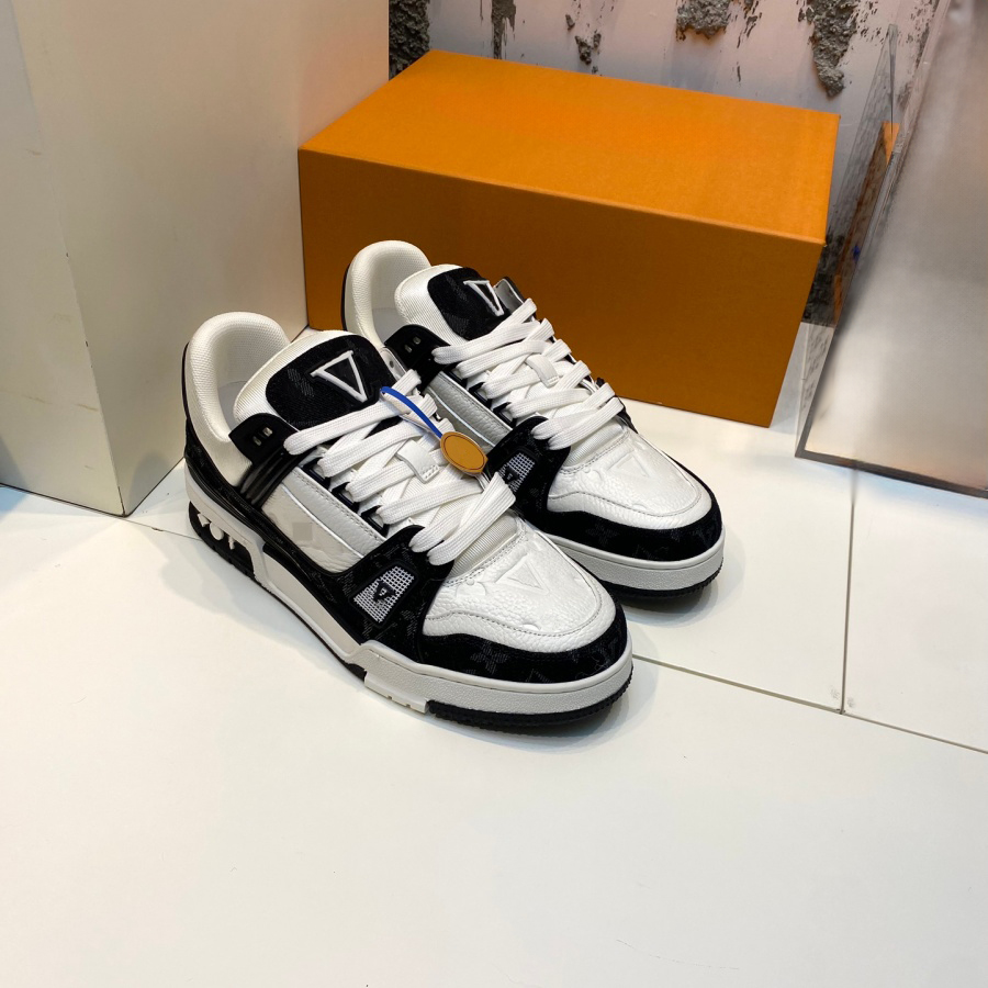 Baskets de mode de créateurs chaussures classiques unisexes classiques hommes vêtements quotidiens motif alphabet décontracté femmes école sport